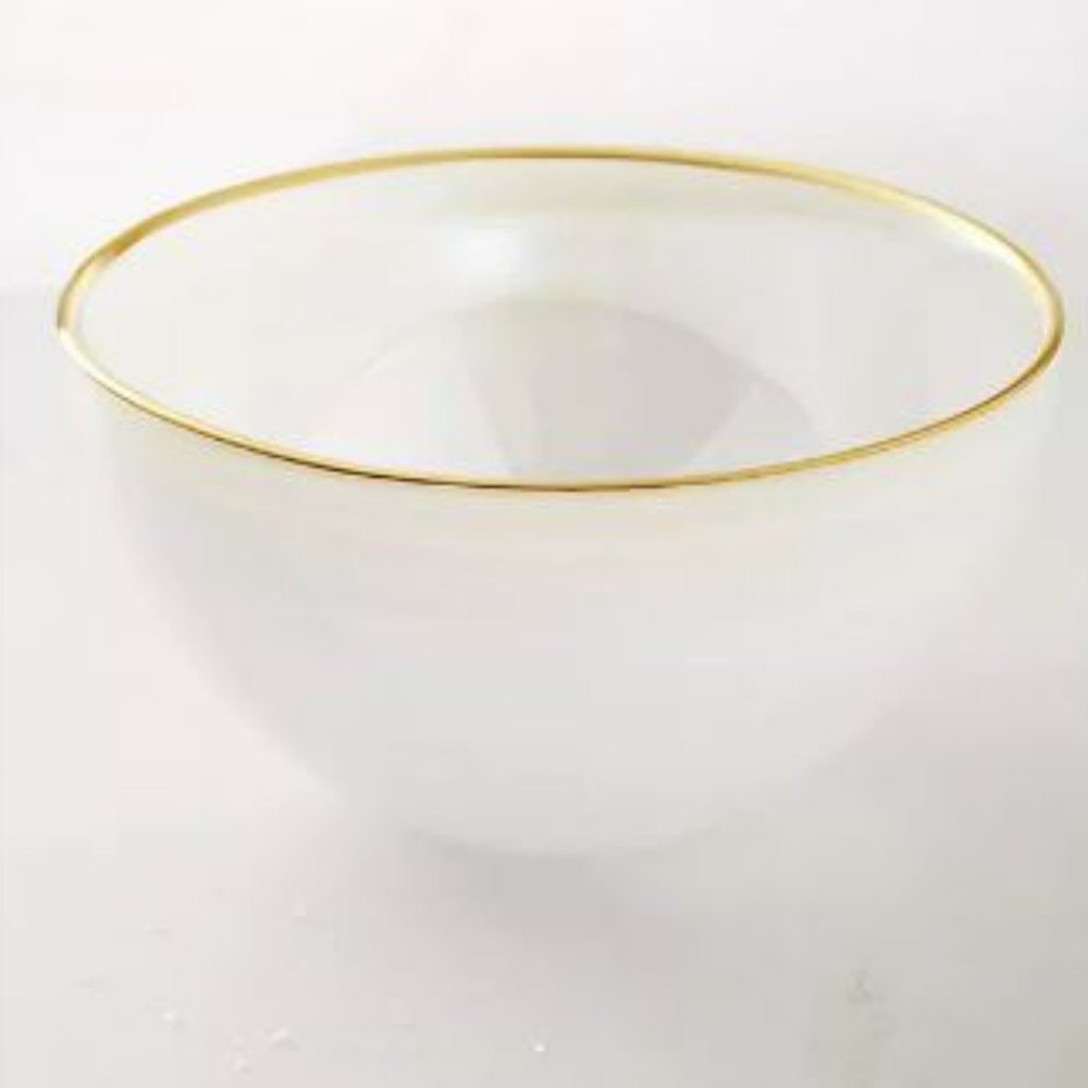 Anthropologie gold-edged glass cereal bowl